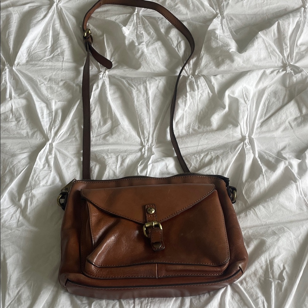 Patricia Nash brown has Leather Crossbody Bag
